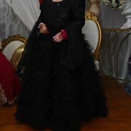 Elegant Black Net Fabric Customized frock