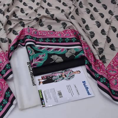 Unstitched 3 Pcs Lawn suit