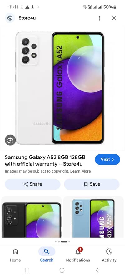 Samsung a52 for sale