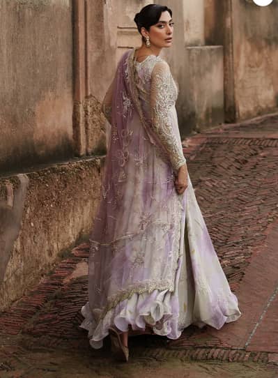 Embroidered chiffon frock unstitch