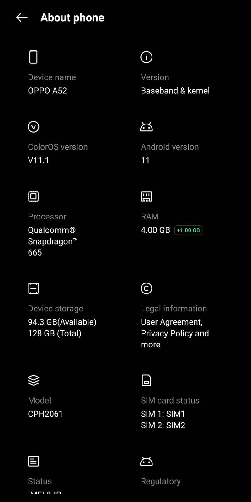 Oppo A52 0