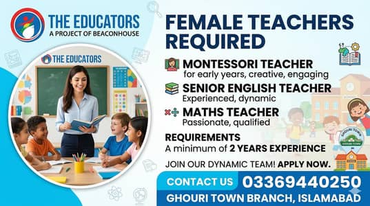 Female Teachers Required