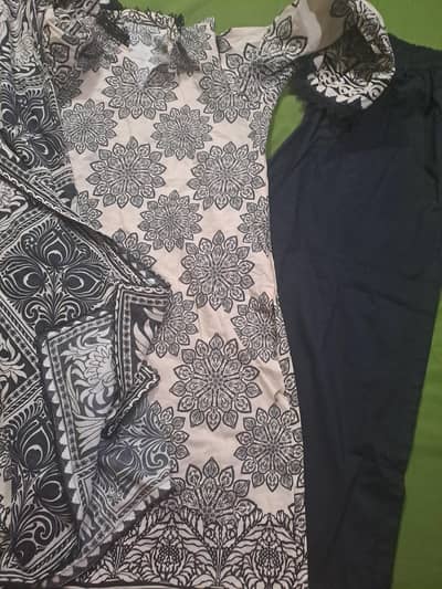 Sapphire Black & White Ready-to-Wear 3PC Suit – Slightly Used