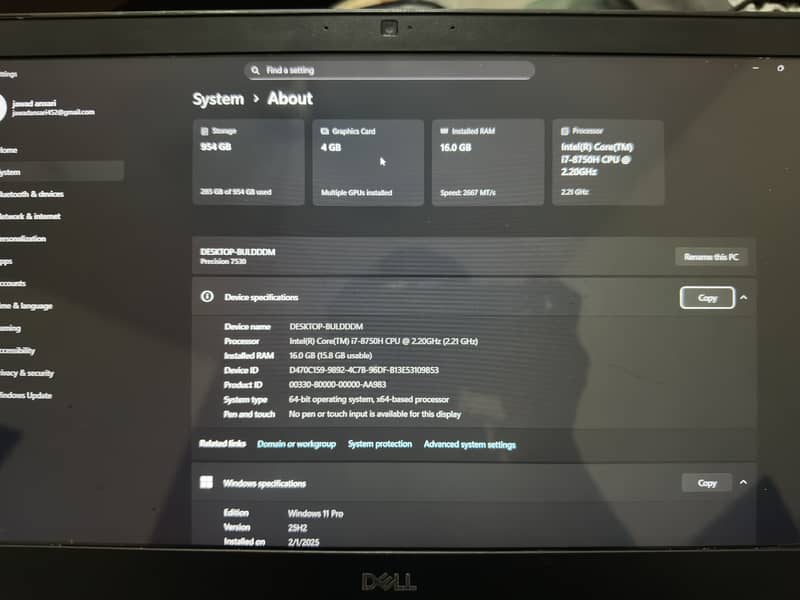 Dell precision 7530 9