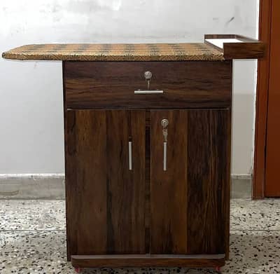 Multi-Purpose Wooden Ironing Table with Storage