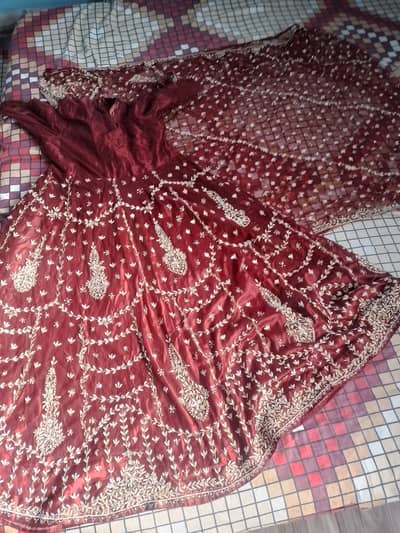 Bridal maxi in maroon colour