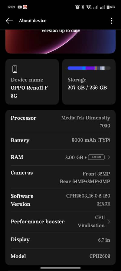 8+8 Ram 256GB Memory
