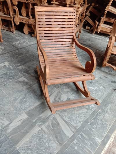 Roking chair pure solid wood tali wood with polish without polish