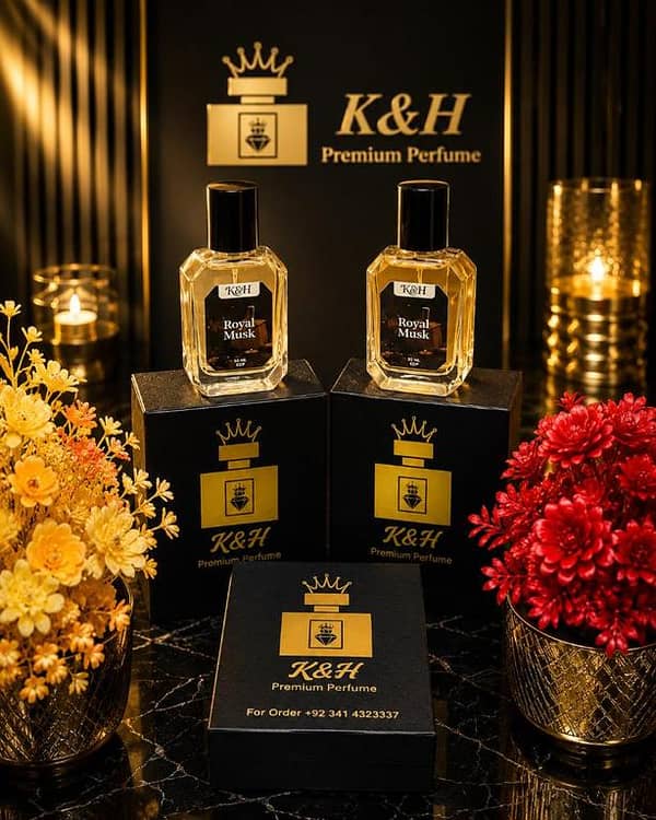 K&H Premium Couple Perfume Set – Royal Musk For Him & Floral Kiss For Her . 50ML
