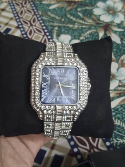 cartier iced out king watch