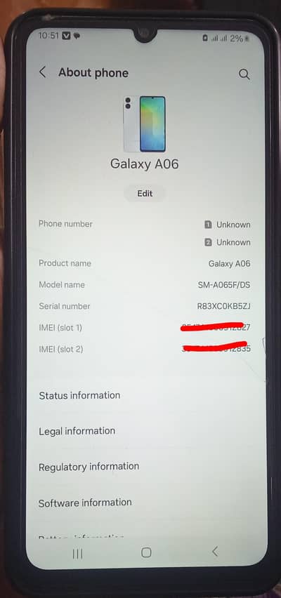 Samsung a06 4/128 Rs17000