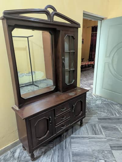 Used Wooden Dressing Table with Large Mirror – Bedroom Vanity