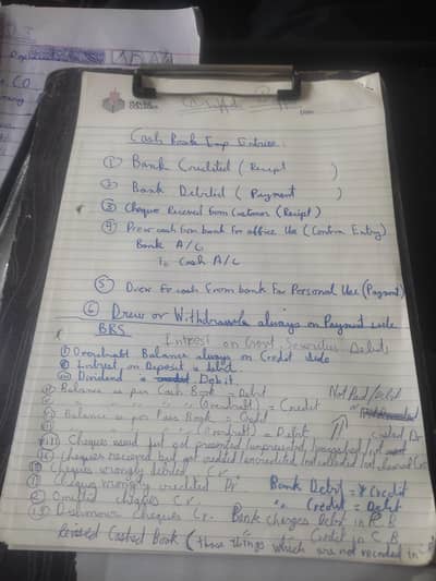 Accounting part 1 icom ; Cashbook Important Entries