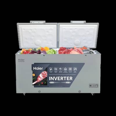 Haier HDF-385 - Double door inverter deep freezer - grey color