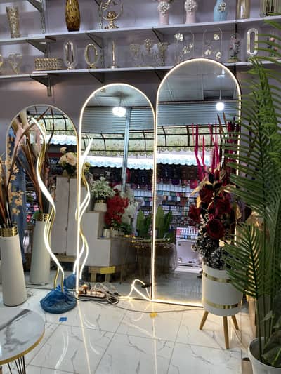 Standing mirror with led light