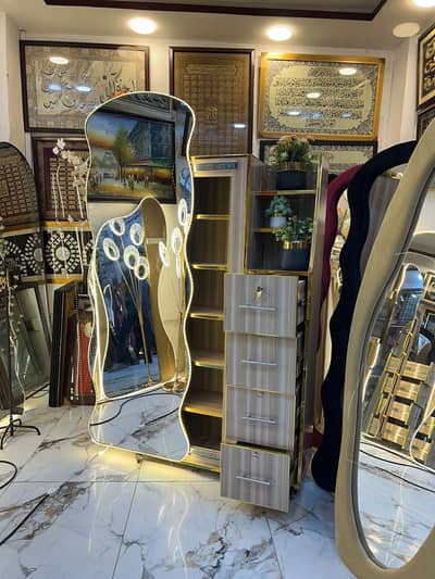 Storage mirror with led light