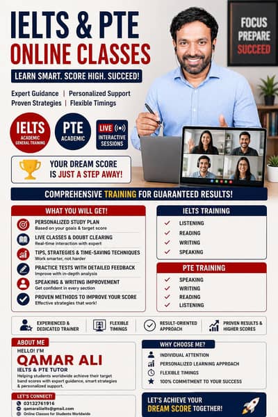 IELTS AND PTE HOME TUITION ONLINE CLASSES