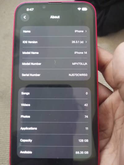 I phone 14 jv 128gb 97% battery health