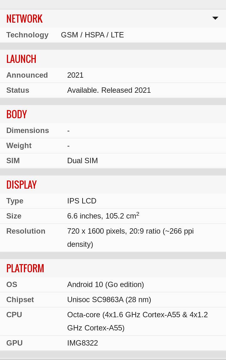 Itel vision 2 1