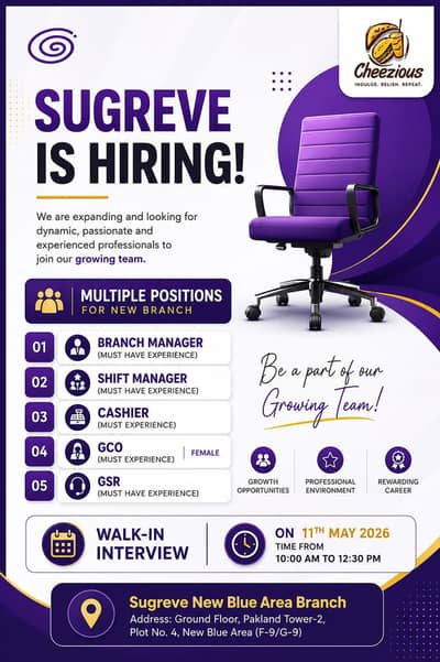 Sugreve By Cheezious Hiring Again