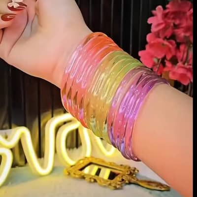 Glossy Glass Jelly bangles For Women