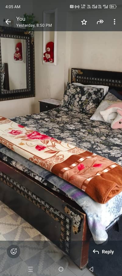 wooden bed