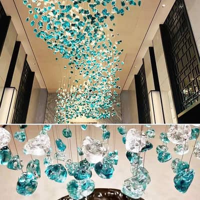 For lobby Chandelier stone Hanging