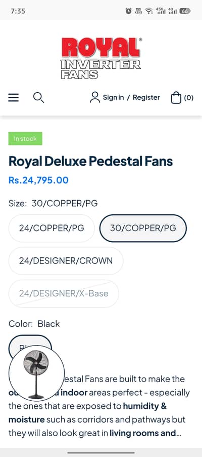 30 inch pedestal fan