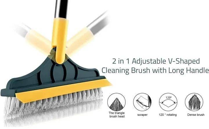2 in 1 brush wiper mop, easy brush wiper mop , brush wiper mop for you , easy to use, Floor scrub brush 2 in 1, cleaning brush long handle removable wiper