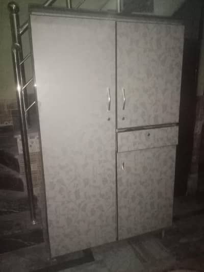 Wood almari in grey colour