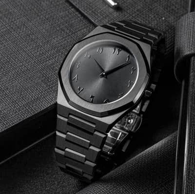 Men's Black Stainless Steel Quartz Watch
