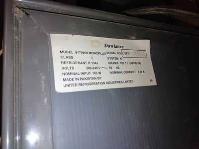 Dawlance freezer (Fredge Model 9170wp Mono plus)