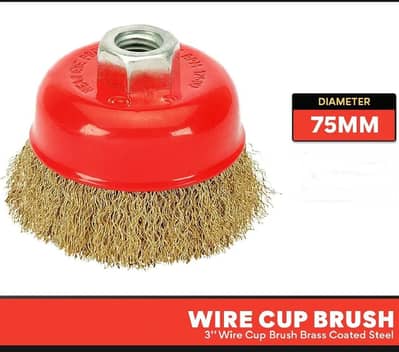 Brass Plated Crimped car Wire Cup Brush (for 4 inch Grinder)  Steel