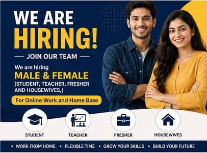 we are hiring male and female on urgent bases