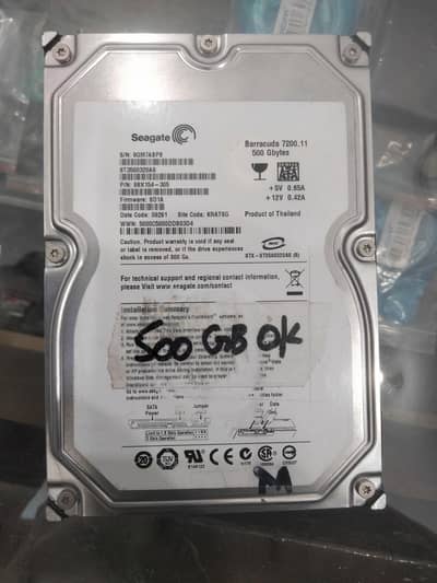 500 GB Computer Hard Drive 100% Ok