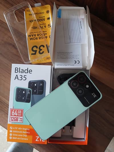 Blade A35 New phone with warrenty  Urgent Sale  1 week phala liya ha