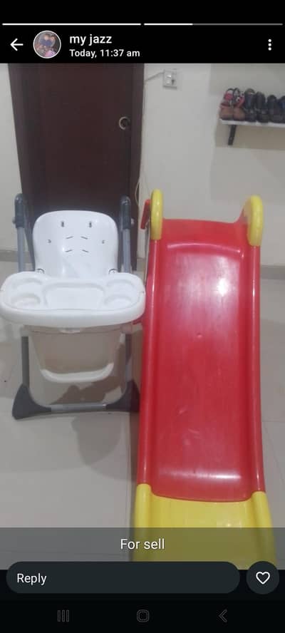 high chair and slide