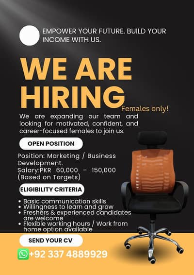 we are hiring female staff