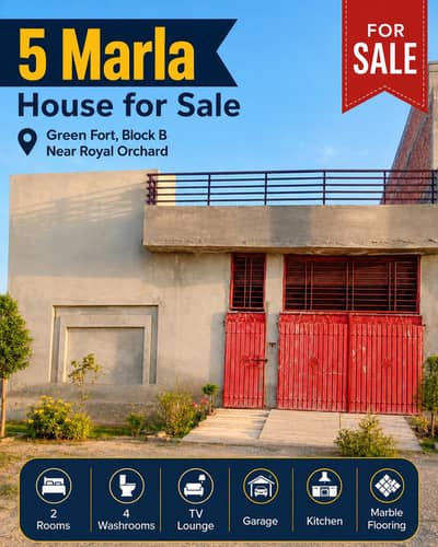 5 Marla House for Sale in Green Fort Near Roya Orchardl