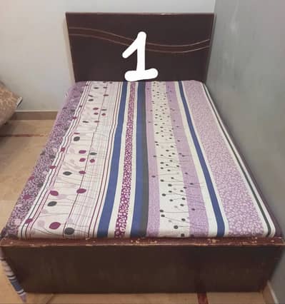2 Single Wooden Beds + Diamond Mattresses (SUNDAY CLEARANCE!)