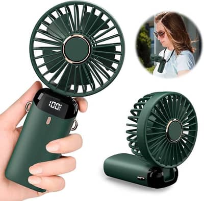 Digital display portable mini fan