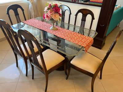 6 Seater Sheesham Wood Dining Table Set for Sale