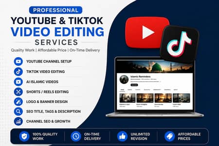 Professional YOUTUBE & TIKTOK vedios editing classes