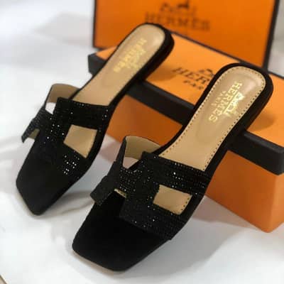 Hermes Style Black Chappal | Soft Sole | Eid Collection 2026