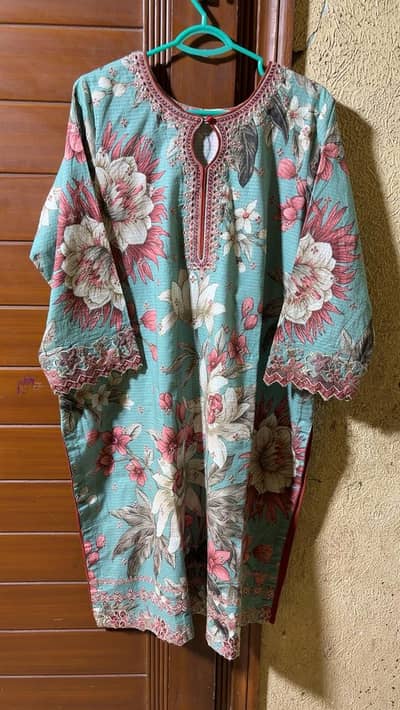 Sapphire 3pc fully embroidered  stiched suit