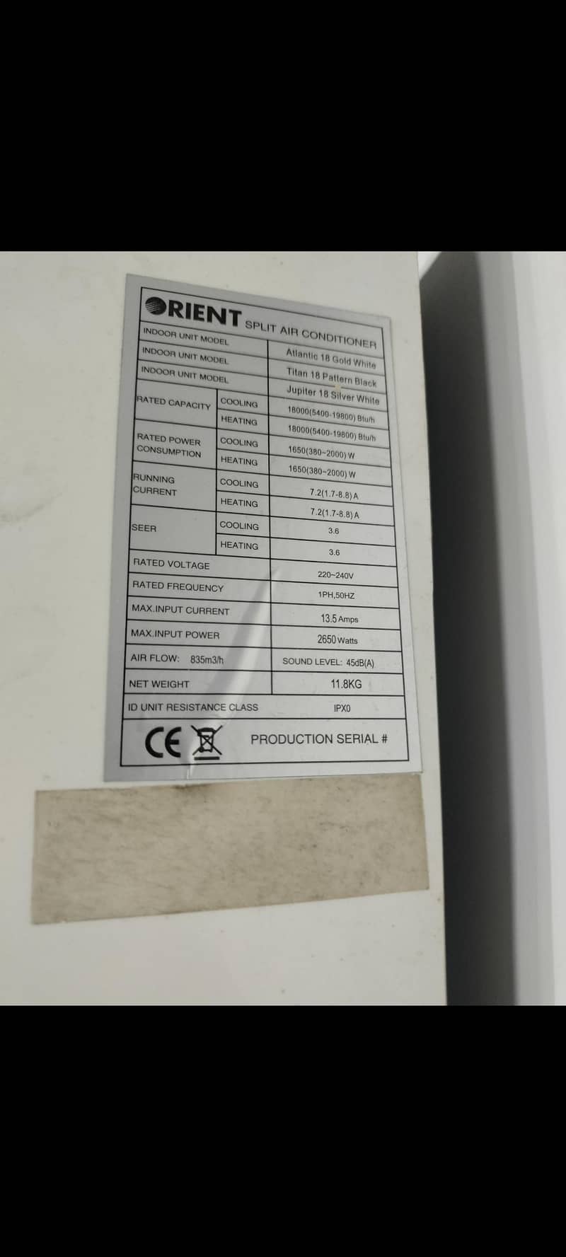 orient split air conditioner 2