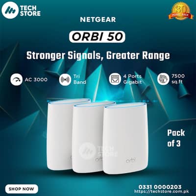 NETGEAR Orbi AC3000 Tri-Band Whole Home Mesh WiFi System