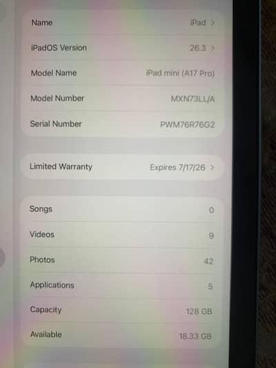 Ipad mini 7 (A17 Pro)