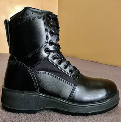 Military Service black zipper shoes  with original lather
