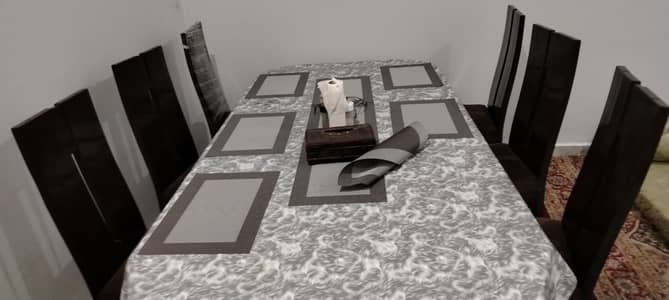 Dinning Table with 12mm Glass Top and 06 Dining Chairs